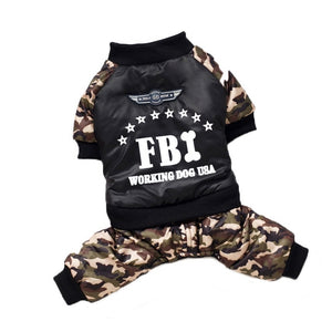 Cool FBI Pet Dog Jumpsuit Costume