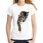 3D Cat Print Casual Women T-Shirt