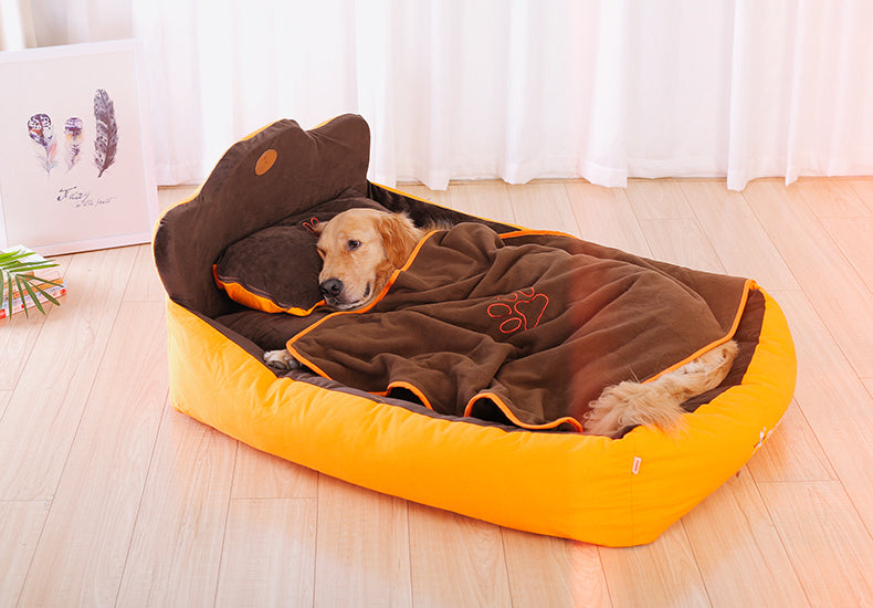 Bed with Double Sided Cushion Washable For Cat Dog